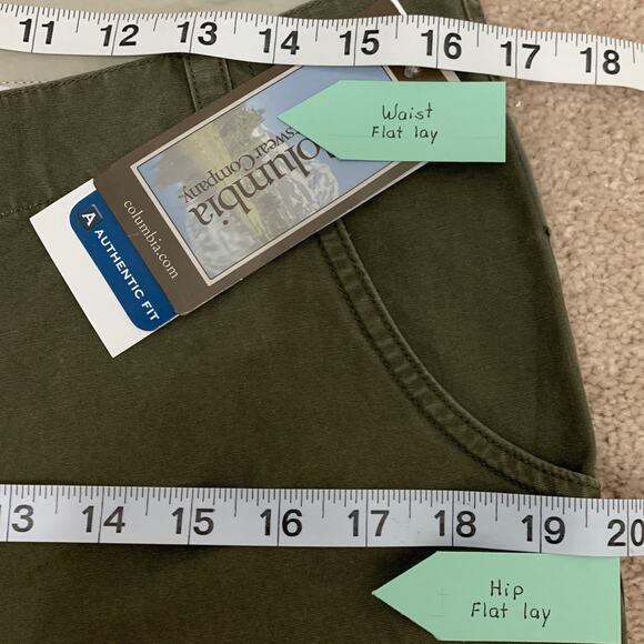 Columbia Pants Women 10 Peatmoss Green Edgewater Chino Mid Rise Straight New - Picture 7 of 9